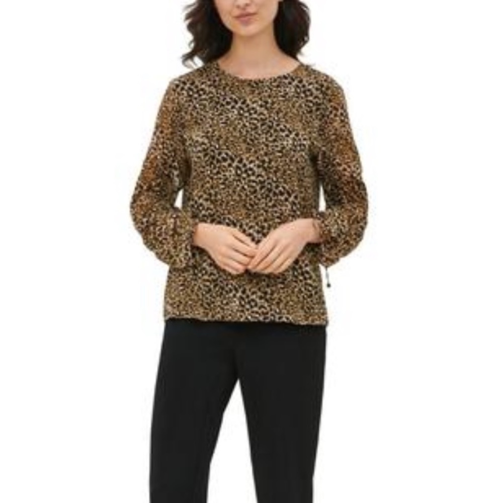 NWT Calvin Klein Womens Animal Print Blouse
